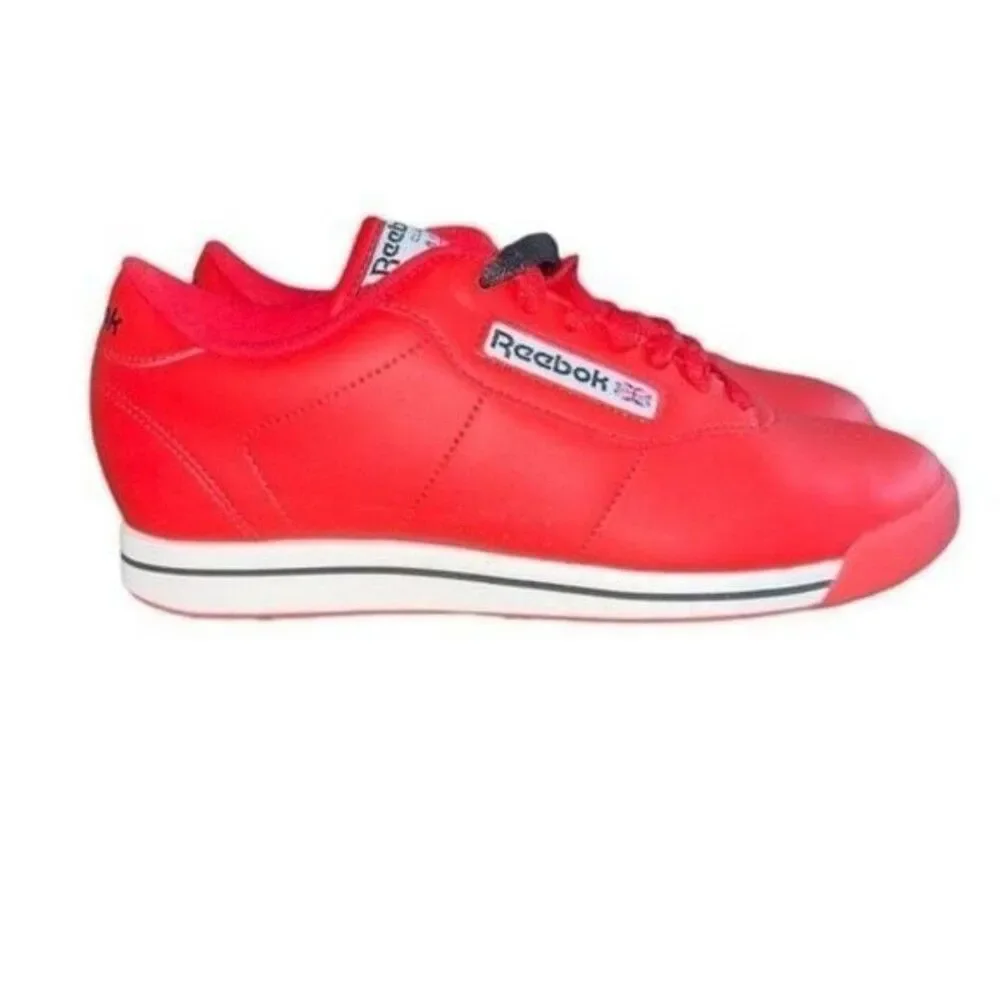 Reebok Womens Classic shoes Red/white Lace Up Low Top Sneakers Shoes Size 6.5